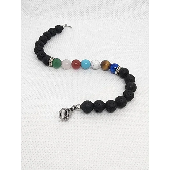 Chakra Lava Stone Bracelet - Picture 4 of 6